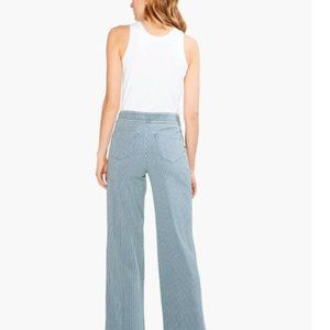 Railroad Stripe Wide-Leg Pant